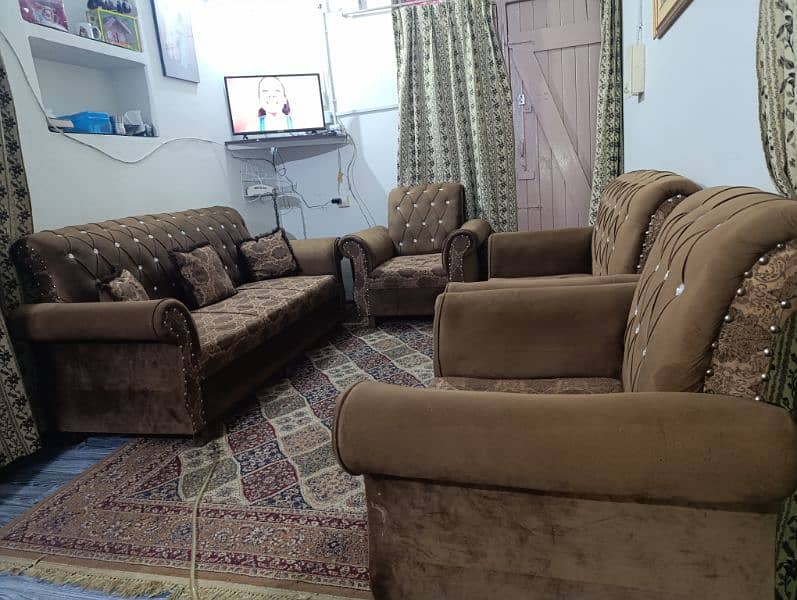 7 sitter camel colour sofa set 10