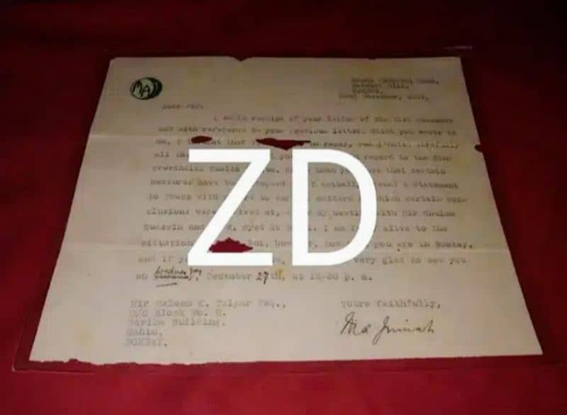 (Autograph) Quaid-e-Azam MA Jinnah's typed and signed letter/autograph 0