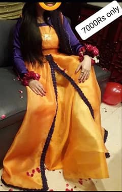 Waleema maxi And orange Frock 03194342704.