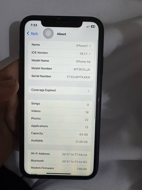 iphone xr jv , sim working me ha, 64 gb ha, 10/10 condition waterproof 0