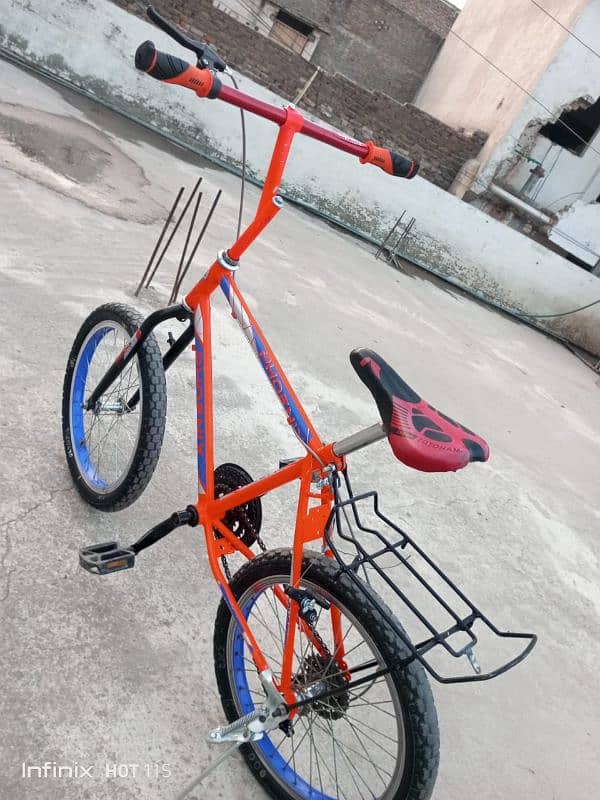 phoenix cycle genuine orange colour no weld genuine frame and stickers 10