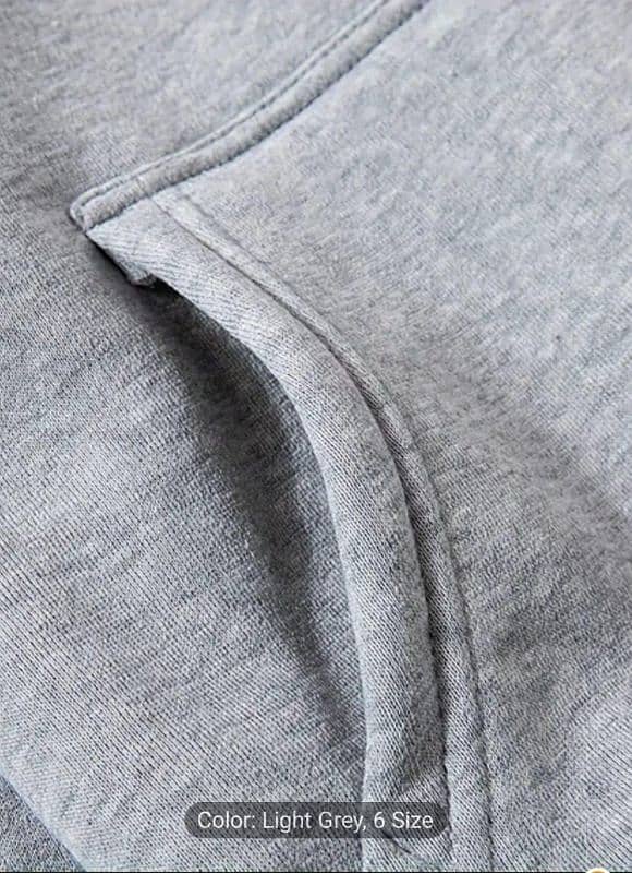 Men's Cotton Plain Round Neck Hoodie - 1 Pc, Stylish Grey Casual Wear 3