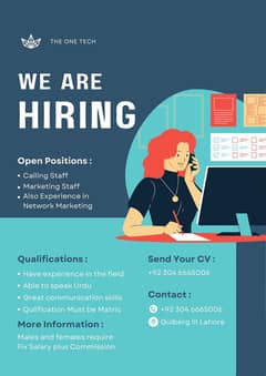 We are hiring calling & marketing staff