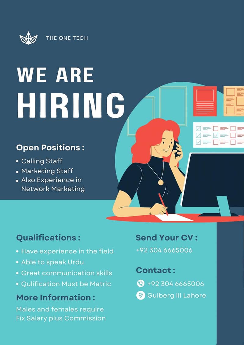 We are hiring calling & marketing staff 0