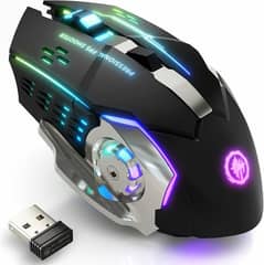 RGB Wireless Gaming Mouse | Silent Click | Rechargeable Dual Mode