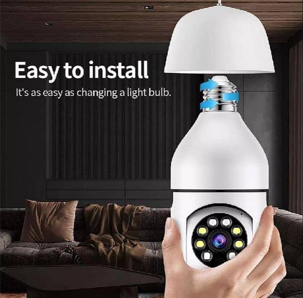 Wifi Bulb Camera 1080p, Full HD PTZ 360 3