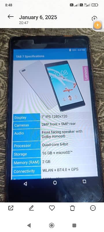 Lenovo Tab 7, 2 GB, 16 GB, Card Slot Available. 1