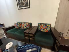 Sofa set with cushions