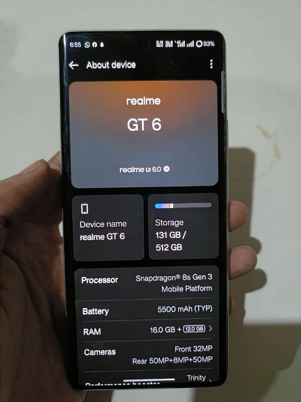 Realme Gt6 16 / 512 snapdragon 8gen 3 10/10 condition 0