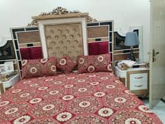 King size bed with mattress side tables dresing complete set