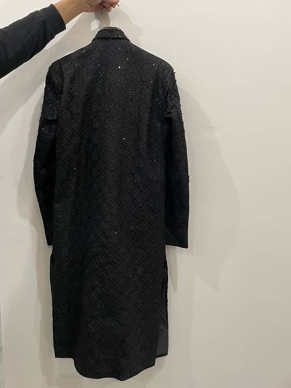 Black Sherwani with matching Khussa 1