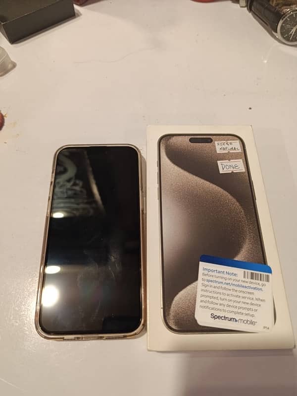 Iphone 15 pro max 256gb natural titanium 100 health 40 cycle count 1