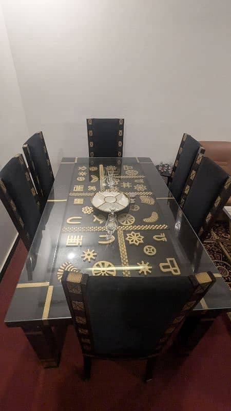 Pure wooden Dinning table with 6 chairs 0