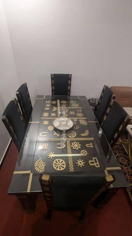 Pure wooden Dinning table with 6 chairs 1