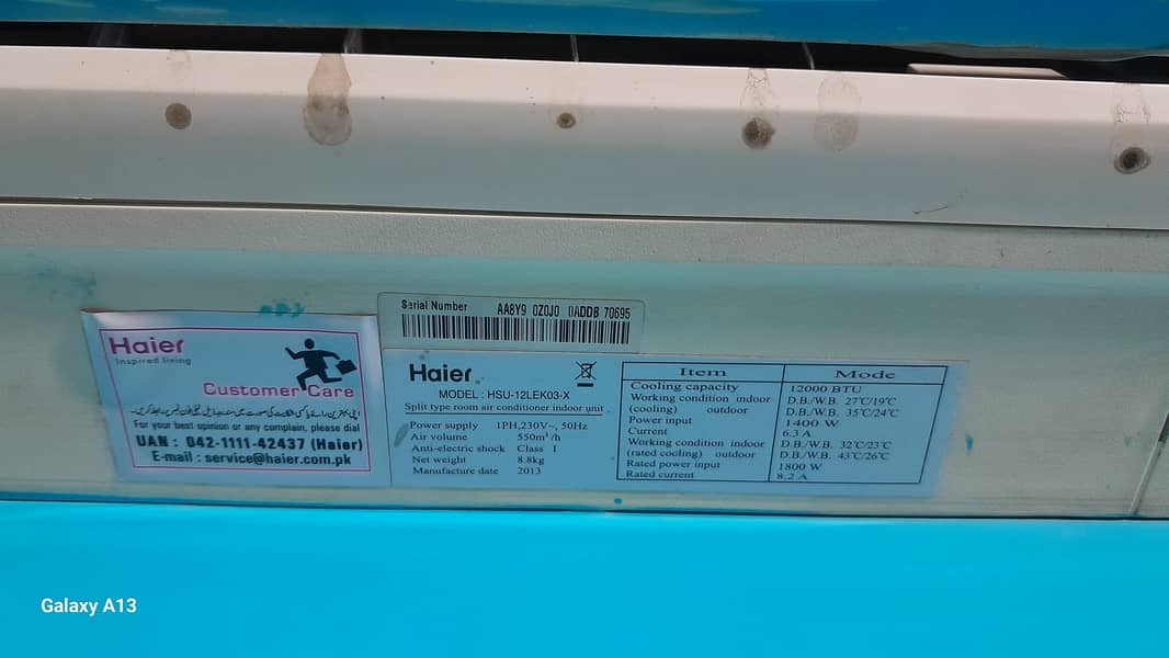 Haier Split AC with Compressor and fittings in Excellent Condition 1