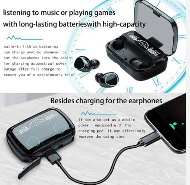 Air buds/ Bluetooth Earphones / Wireless Earbuds With Power Bank 2