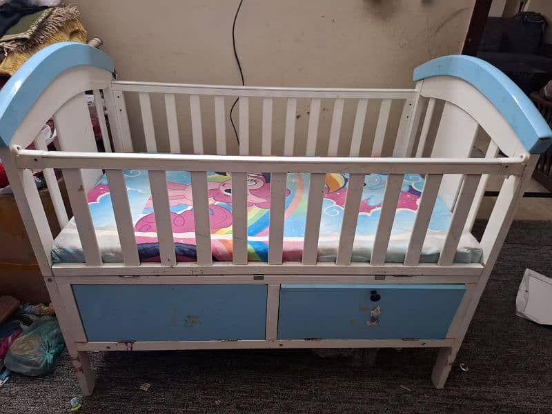 baby cot size 2 x 4 feet with matress 4