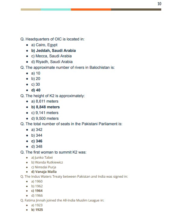 ISSB ACADEMIC PREPERATION PDF (ISSB PAST PAPERS) 3