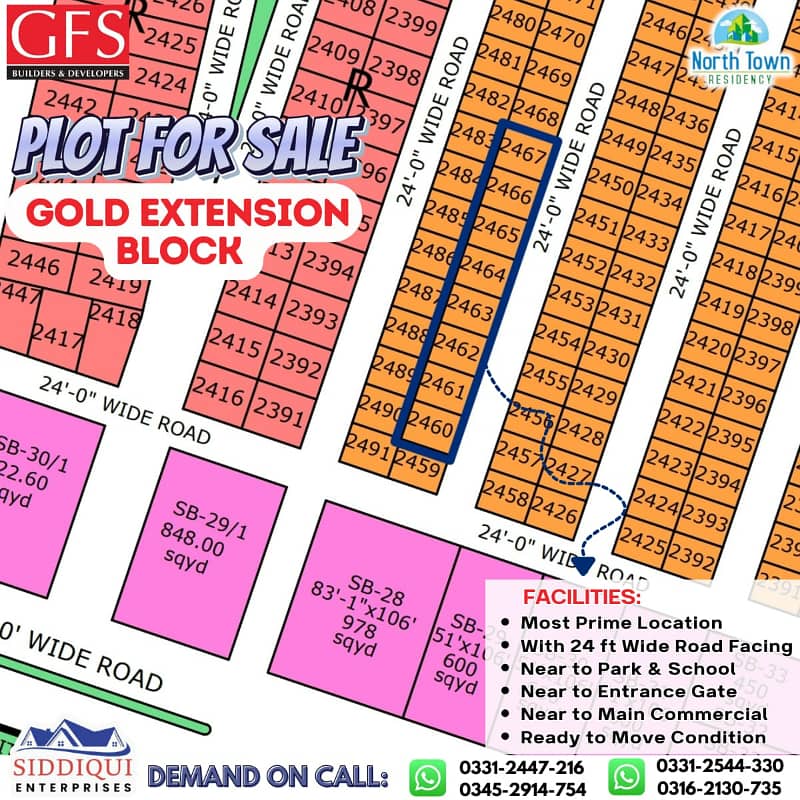 PLOT SALE ON INSTALLMENT IN NORTH TOWN RESIDENCY PHASE 1 GOLD BLOCK 0