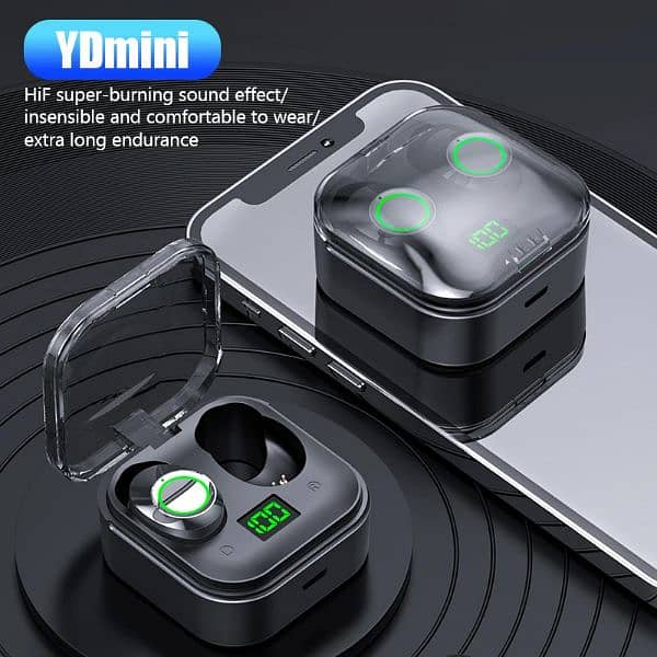 yd mini earbuds with box second hand working 100percent accurate 2