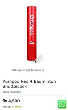 Kumpoo Red 4 Badminton shuttlecocks