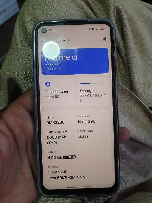 Realme Narzo 50 in fresh condition. 1