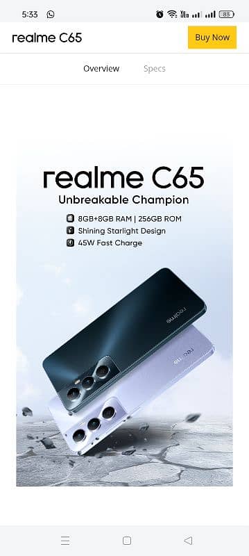 realme c65 condition 10/10 0