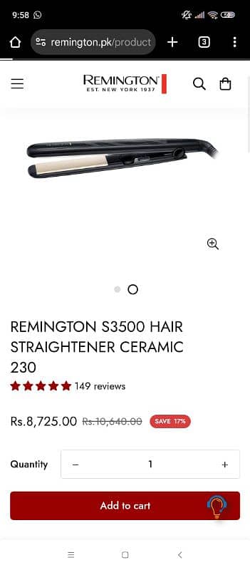 Imported Original Remington hair straightener for sale 3