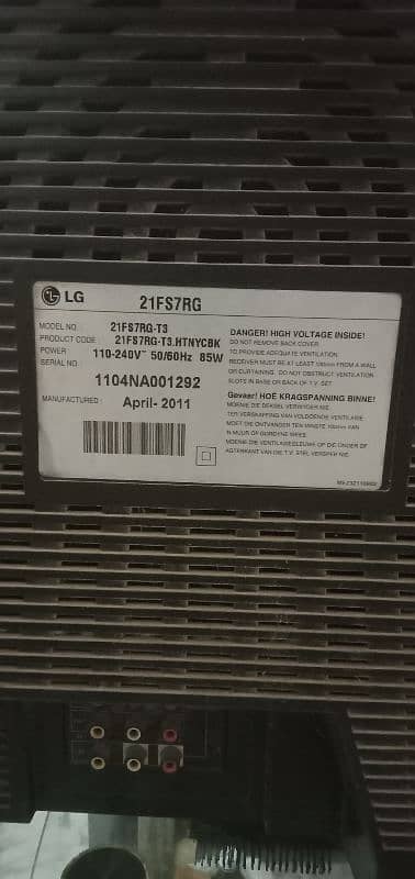 LG TV Model 21FS7RGT-3 2