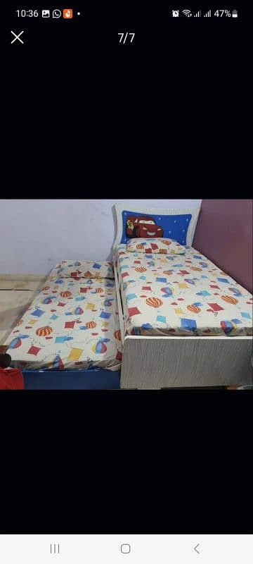 2 single bed n study table 2