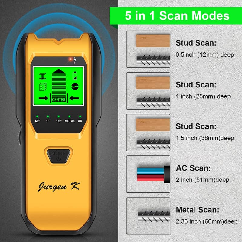 Folai 4in1 Stud Finder Electronic Wall Scanner Detector Wooden Metal 10