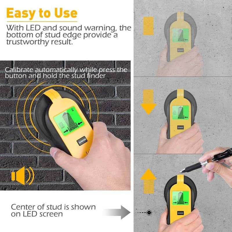 FOLAI 4 in 1 Stud Finder Sensor Wall Scanner TH210 17