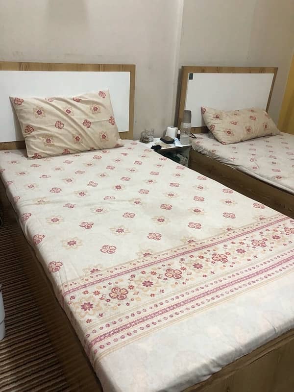 2 single bed  with drawers and mattress 2