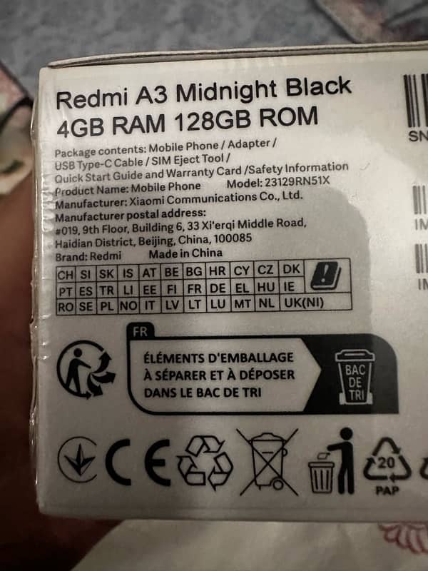 want to sale Redmi A3 box pack midnight black 1