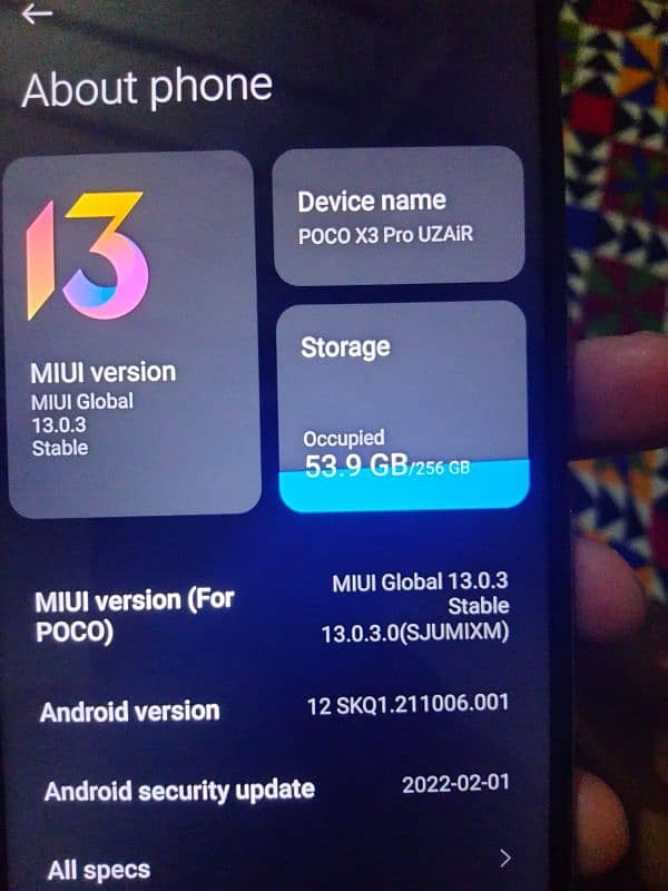 Poco x3 pro 8.256 1