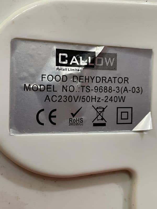 callow Electric Fruit / Vegetable Dehydrator 1