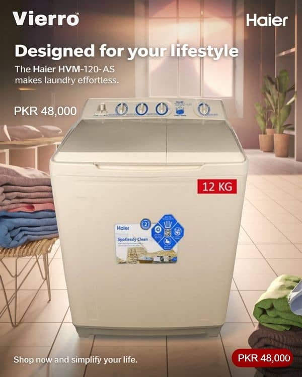 Haier 12kg Semi Automatic Washing Machine HWM 120-AS 0