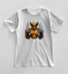 Men's Round Neck T Shirt with Wolverine Design