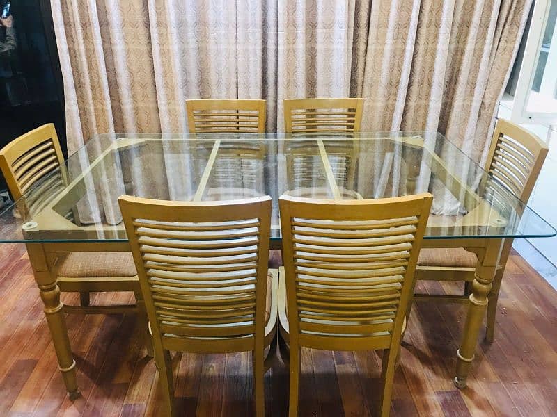 6 seater solid wood heavy dining table 0