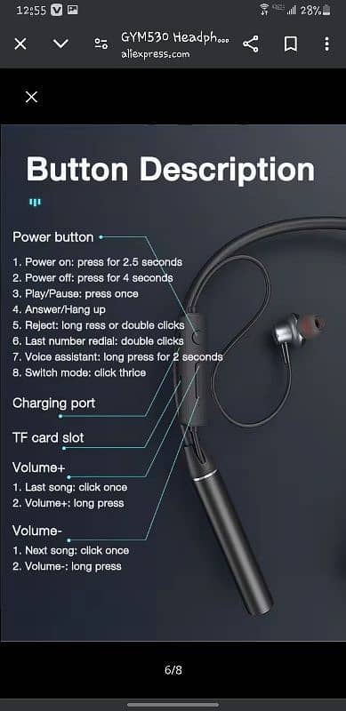 wireless earphone model GYM530-E 10