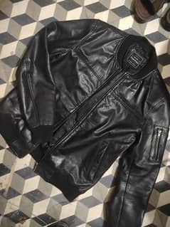 leather jacket branded bomber style