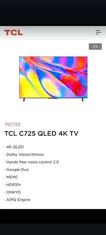 TCL Android LED 50"C725 full HD (1080) 0