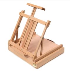 Wooden Table-Top Easel With Storage Box (Beech Wood)