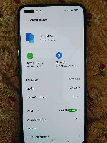 oppo f17 pro 8+3 ram 128gb rom 2