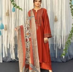 3 PCs elegant embroidered suit set