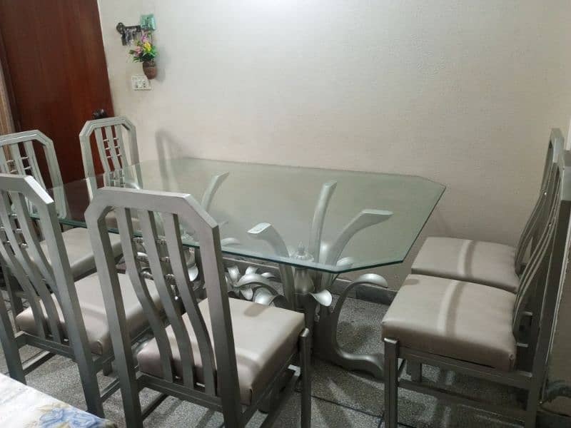 6 Chair Glass dinning table 1