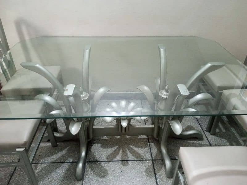 6 Chair Glass dinning table 4