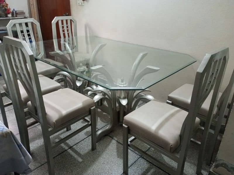 6 Chair Glass dinning table 5