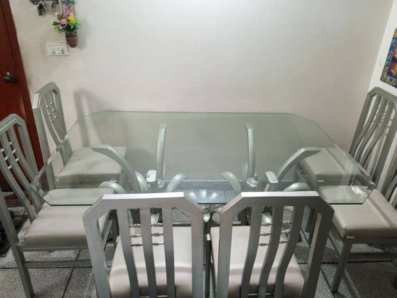 6 Chair Glass dinning table 6