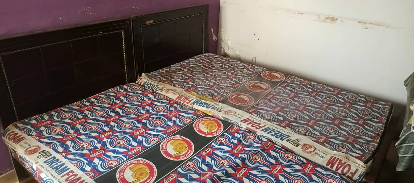 Single Bed with mattress 2 nos 1